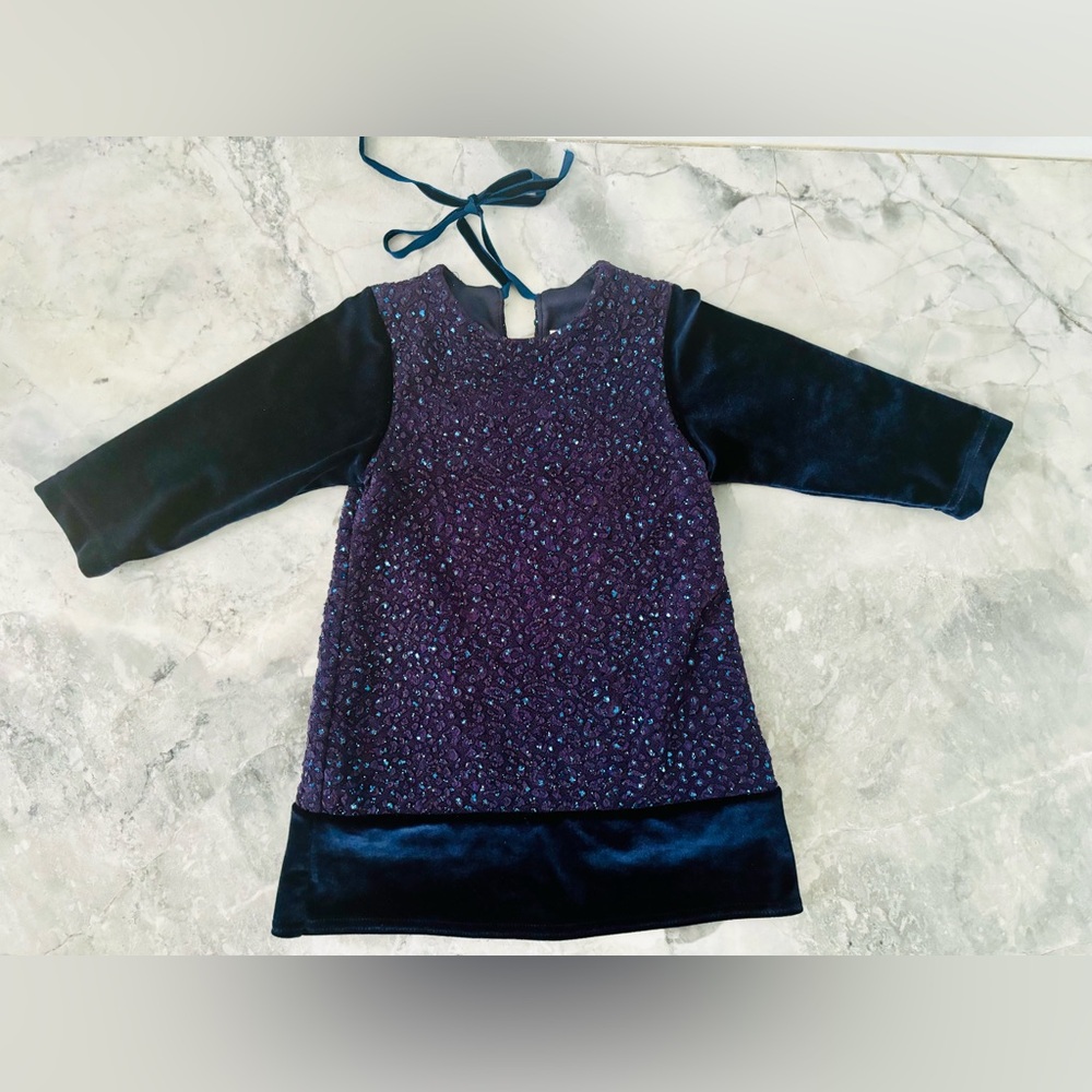 Mademoiselle Charlotte Couture velvet baby dress